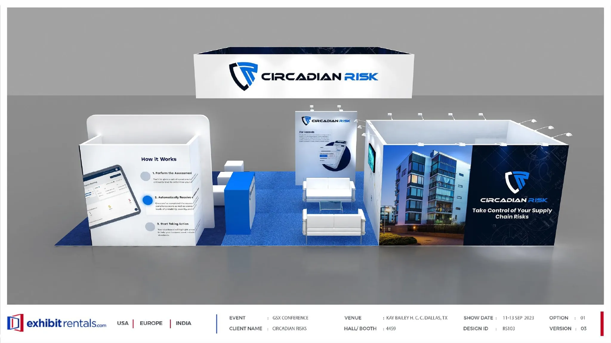 20x40 Île booth design by Exhibit-Rentals